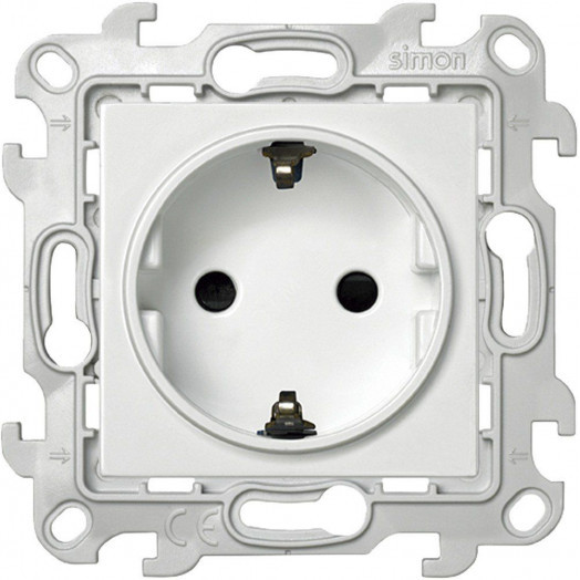 Розетка 2К+З Schuko со штор, белый