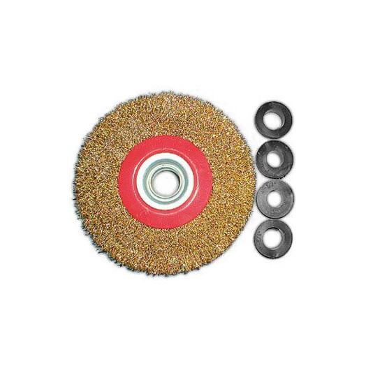 Корщетка-колесо, стальная латунированная волнистая проволока 200 мм