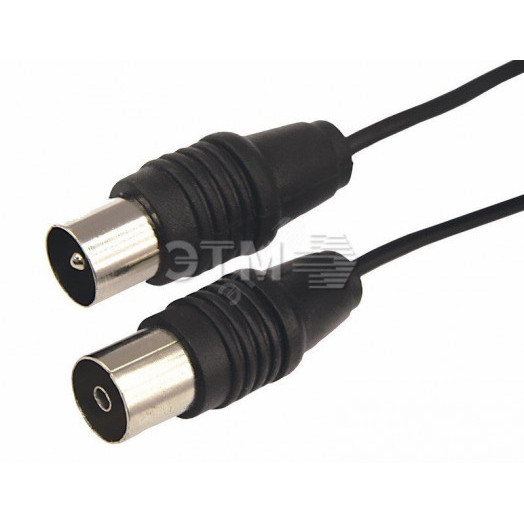 ВЧ кабель, ТВ гнездо - ТВ штекер, длина 7 метров, чeрный,