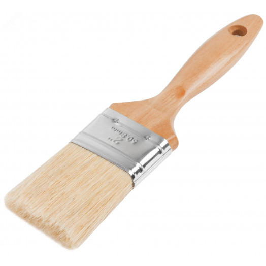 Кисть флейцевая ''Профи'', натур.светлая щетина, деревянная ручка 2'' (50 мм)