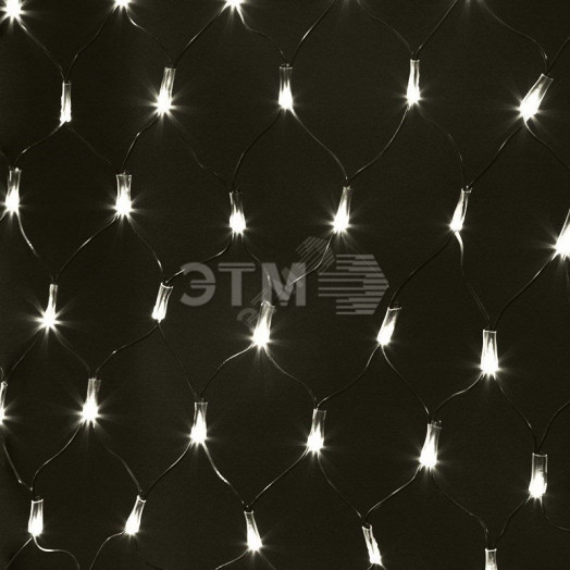Гирлянда Сеть 2х1,5 м, черный ПВХ, 288 LED тёплый белый