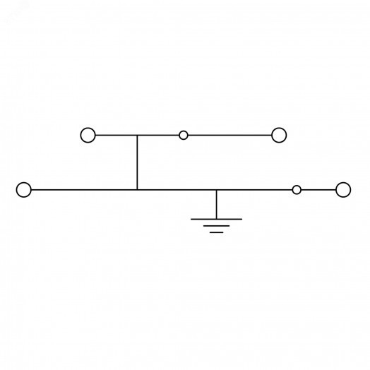Клемма заземления двухуровневая, зажим push-in, 4 точки подключения, 4 кв.мм