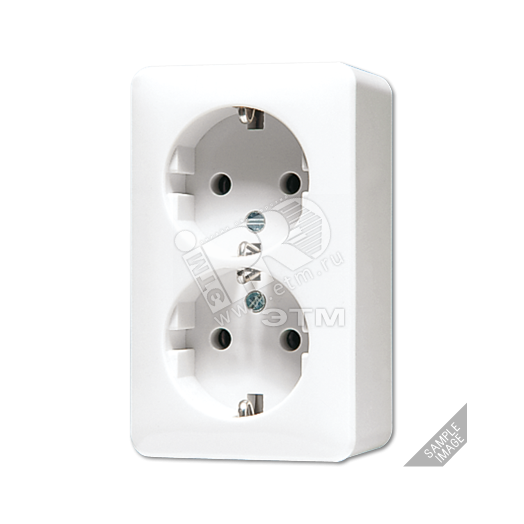 Розетка штепсельная SCHUKO накладная 16A 250V сдвоенная слоновая кость