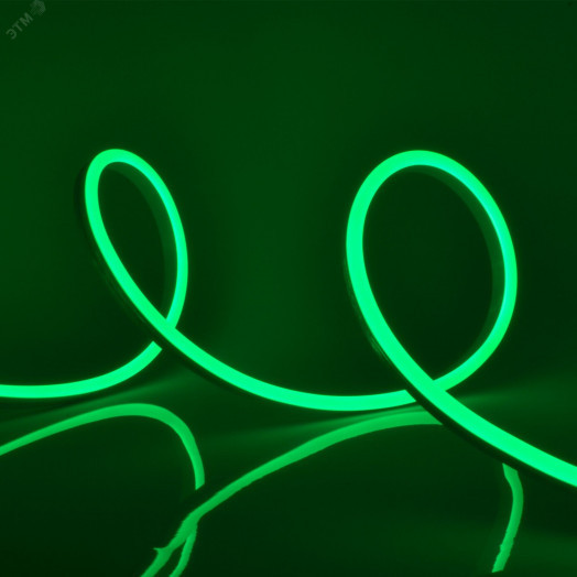 Светодиодная гибкая герметичная лента. NEON ULS-N11-2835-120LED/m-8mm-IP67-DC24V-10W/m-15M-GREEN  катушка 15м в герметичной упаковке зеленый свет