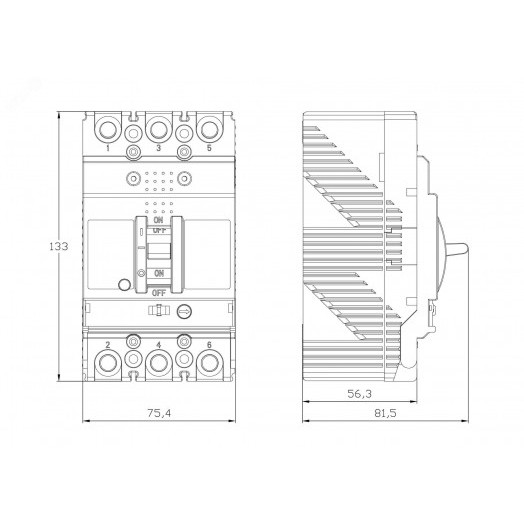 Автоматический выключатель YON MGS125 3P 40-50A 25kA