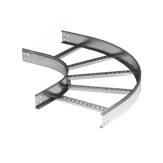 Угол горизонтальный 90 градусов 50x600 R-600, лонжерон 1,5 мм, цинк-ламельный, в комплекте с крепежными элементами и соединительными пластинами, необходимыми для монтажа