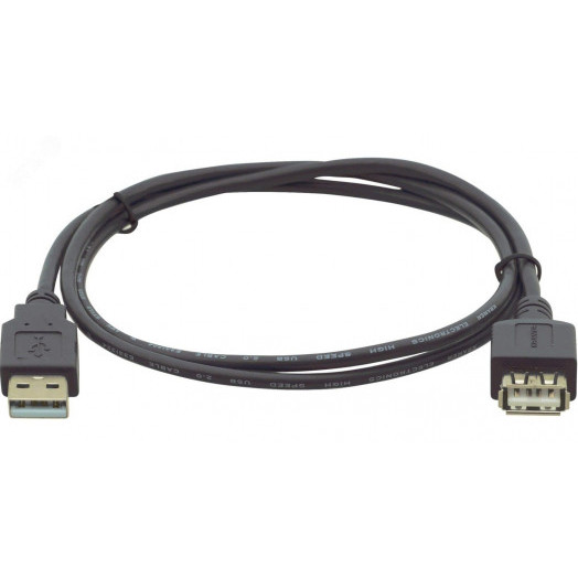Кабель USB-A 2.0 M на USB-A F, 3.0 м., черный