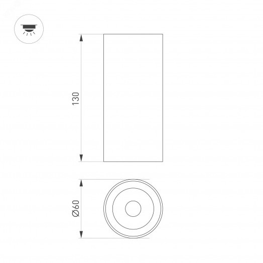 Светильник SP-GABI-SURFACE-R60-12W Warm3000 (WH, 36 deg, 230V) (Arlight, IP40 Металл, 5 лет)