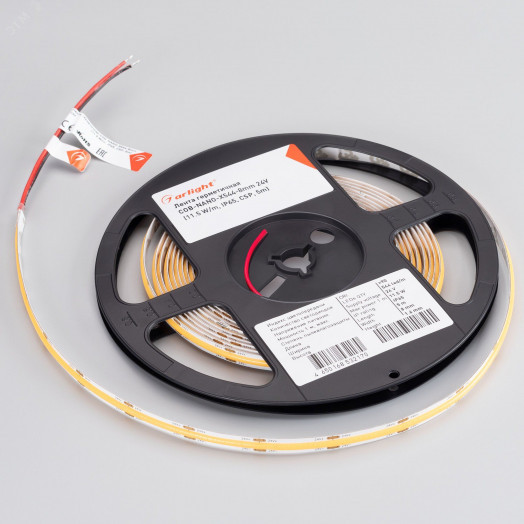 Лента LED герметичная COB-NANO-X544-8mm 24V Warm3000 (11.5 W/m, IP65, CSP, 5m) (ARL, -)