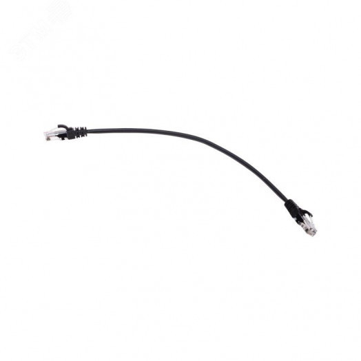 Патч-корд U/UTP, CAT 5e, RJ45-RJ45, 26AWG, LSZH, черный, 0,3м,
