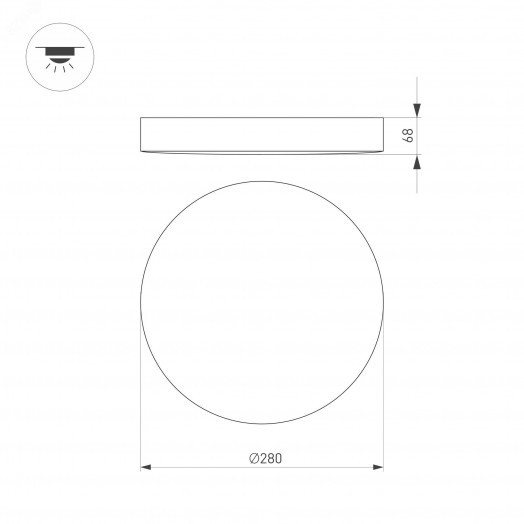 Светильник IM-FLOWER-EMERGENCY-3H-R280-15W Day4000-MIX (BK, 110 deg, 230V) (Arlight, IP54 Пластик, 2 года)