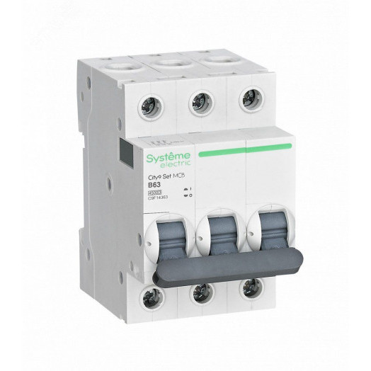 Выключатель автоматический трехполюсный 63А B 4.5kA 400В City9 Set