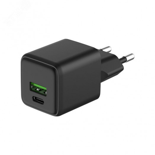 Устройство зарядное сетевое с двумя портами USB-A и USB-C 20Вт