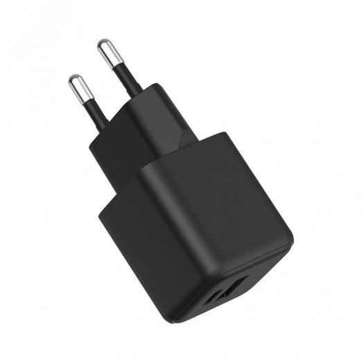 Устройство зарядное сетевое с двумя портами USB-A и USB-C 20Вт