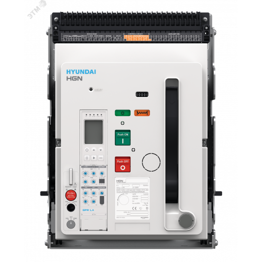 Воздушный выключатель серии HGS, арт. HGS10A3BM0C0S054JBAER (1000А, 3P, 65кА, выкатной c горизонтальным расположением шин, реле GPR-LP)