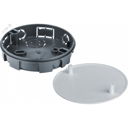 Коробка NSS-DB-SW-68-15-BL распаячная скрытого монтажа для твердых стен с крышкой черная d68х15
