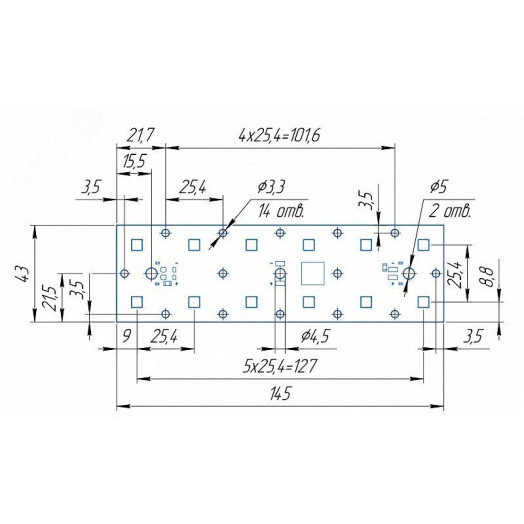 Модуль светодиодный MODULE 145x43 AL1.5 2x6 Refond 5050 CRI70 4000K