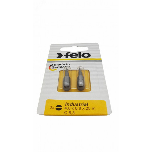 Бита Плоская шлицевая 4,0X0,8X25, серия Industrial, 2шт в блистере