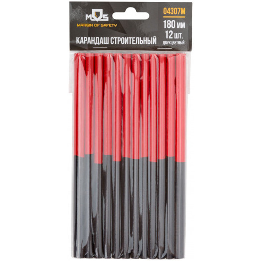 Карандаши строительные, 180 мм, 12 шт, 2-х цветные