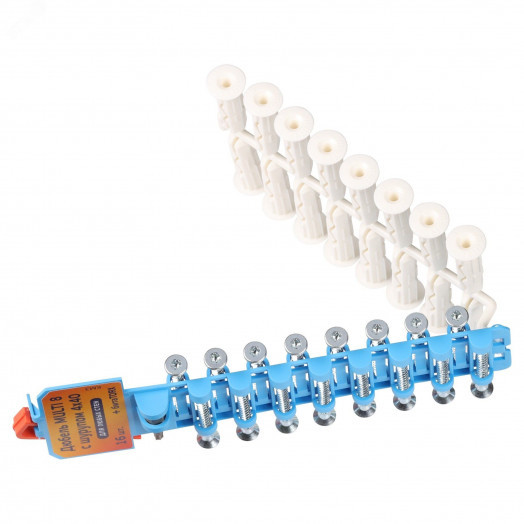 Дюбель Multi 8 нейлон с шурупом универсальным 4x40 (16 шт.)