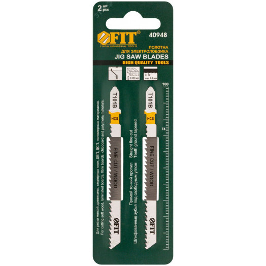 Полотна по дереву, HCS, шлифованные под свободным углом зубья, 100/74/2.5 мм (T101B), 2 шт