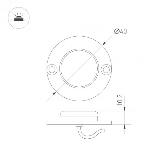 Светильник ART-DECK-LAMP-R40-1W Day4000 (SL, 120 deg, 24V) (Arlight, IP67 Металл, 3 года)