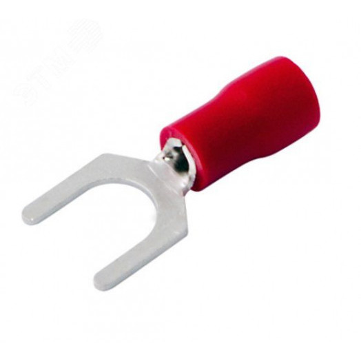 Наконечник вилочный изолир 6.5 мм 0.5-1.5 кв мм (НВи 1.5-6) красный, REXANT