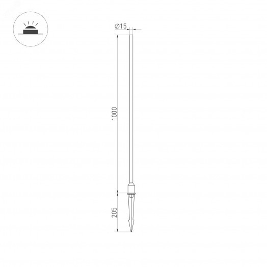 Светильник KT-CHAMPAGNE-L1000-3W Warm3000 (DG, 180 deg, 24V) (, IP65 Металл, 3 года)