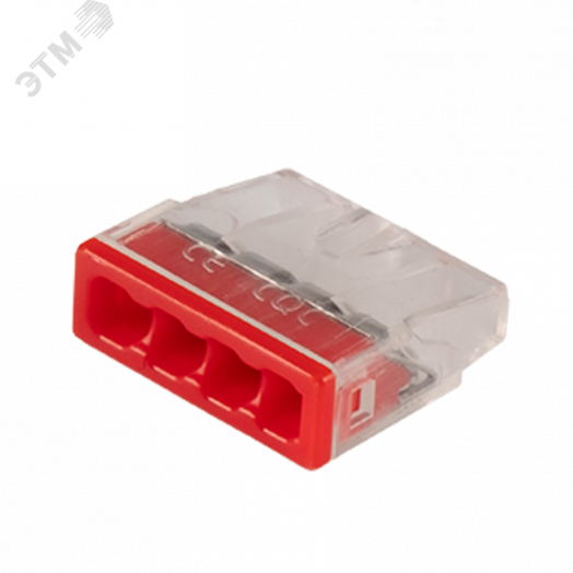 Клеммы монтажные PTC-4P 2273-204 450V 32A 0,14-4.0mm2 , 4 отверстия,  прозрачные,/ 50 шт.