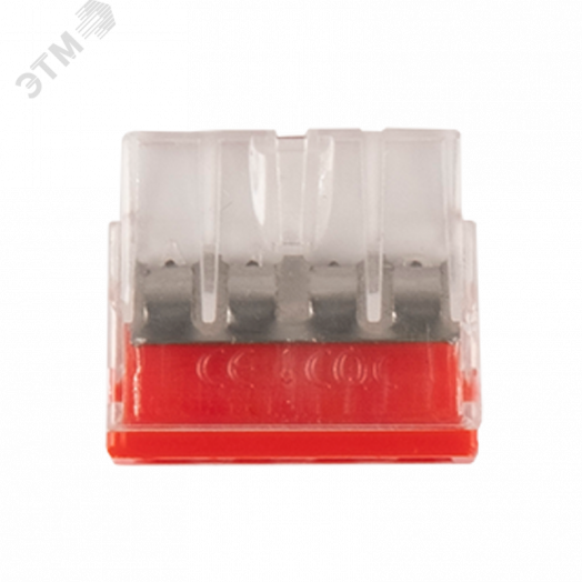 Клеммы монтажные PTC-4P 2273-204 450V 32A 0,14-4.0mm2 , 4 отверстия,  прозрачные,/ 50 шт.