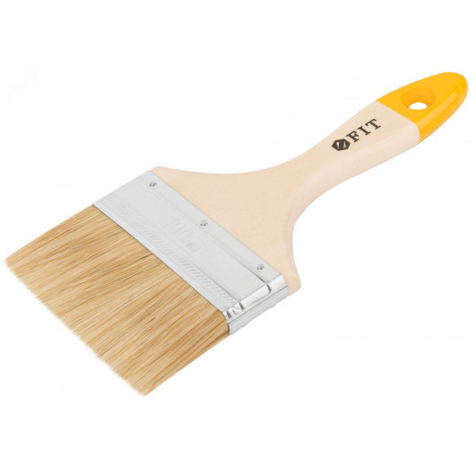Кисть флейцевая ''Стандарт-Плюс'', натур.светлая щетина, деревянная ручка 4'' (100 мм)