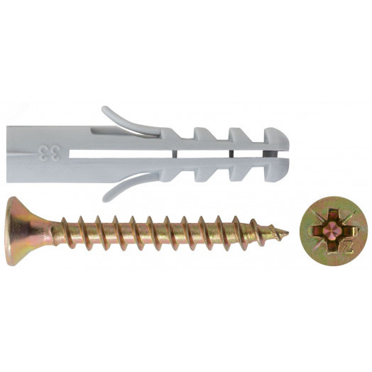 Крепление для плинтусов: дюбель с шурупом 6х30/4х30 (12шт)