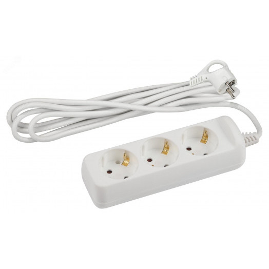 Удлинитель Россия U-3e-10m-3x1,5 c заземл., 3гн, 10м, ПВС, 3х1,5мм2, 16А U-3e-10m-3x1,5