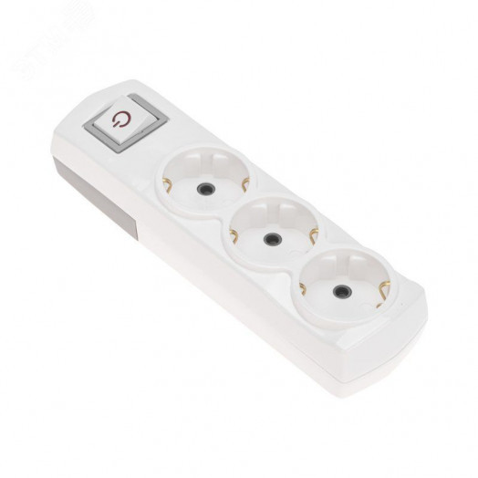 Колодка PREMIUM 3 гнезда, с/з, с выключателем, белый