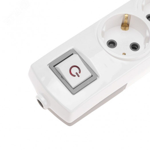 Колодка PREMIUM 3 гнезда, с/з, с выключателем, белый