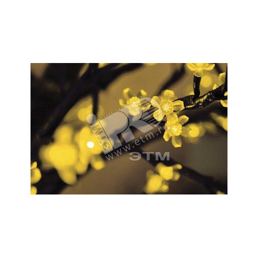 Дерево светодиодное Сакура, высота 2,4 м, крона 2,0 м, желтые светодиоды, IP65, понижающий трансформатор в комплекте