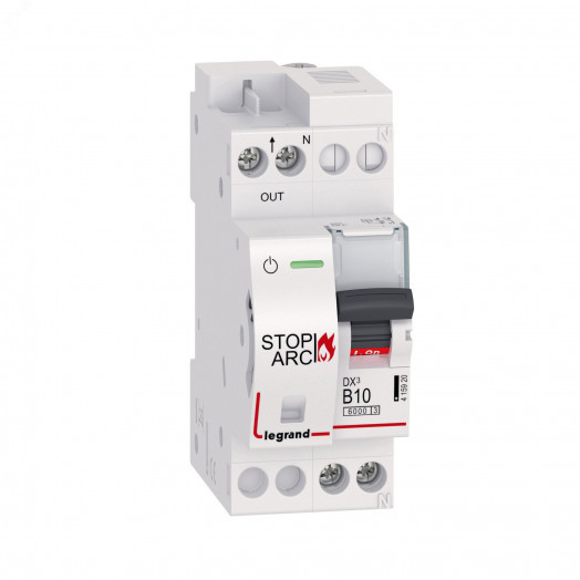 УЗДП DX3 Stop Arc 1P+N B10A 6000A с автоматическим выключателем