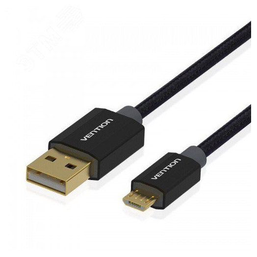 Кабель USB 2.0 AM на micro B 5pin, тканевая оплетка, 0.5 м.