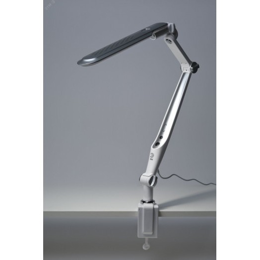 Светильник настольный светодиодный NLED-496-12W-S на струбцине серебро