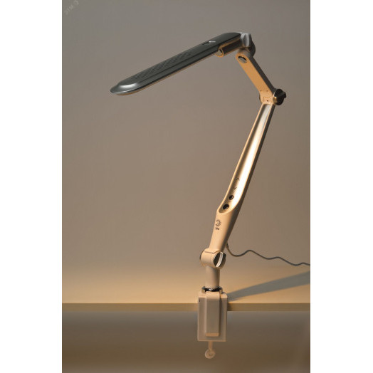 Светильник настольный светодиодный NLED-496-12W-S на струбцине серебро