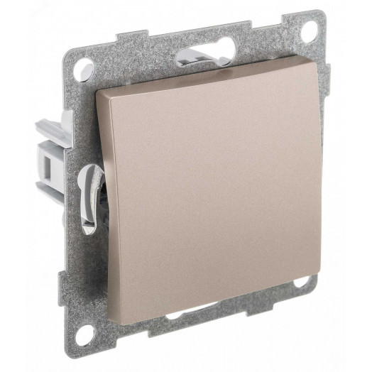 GUSI Bravo МЕХАНИЗМ Выключатель одноклавишный, перекрестный, скрытая установка, 10А, 250В. Цвет шампань