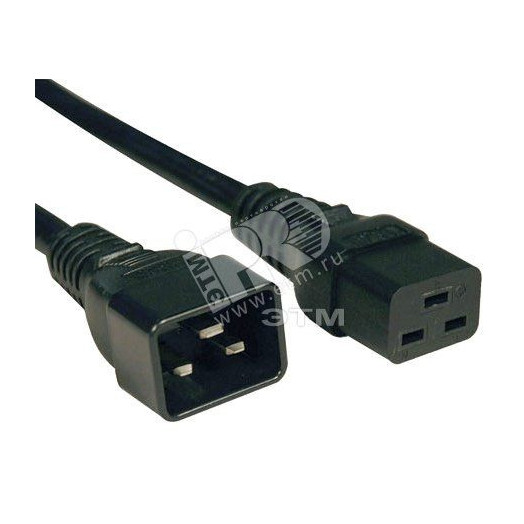 Кабель питания IEC 320 C19 - IEC 320 C20 3x1.5 16A прямая вилка 1 м