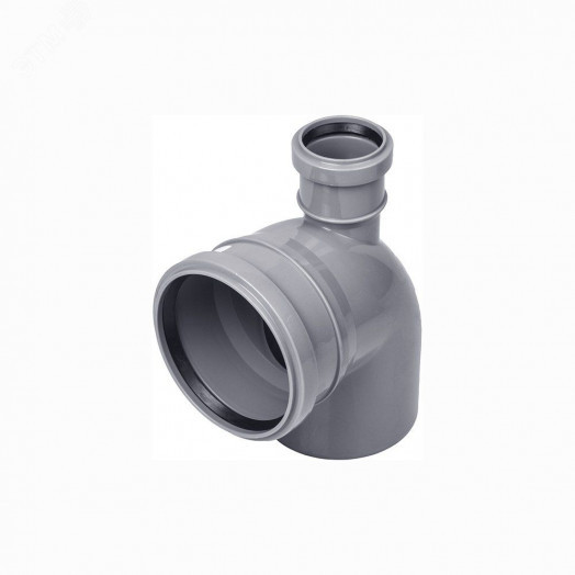 Отвод комбинированный канализационный с дополнительным входом сверху 110х90/50 Ростурпласт