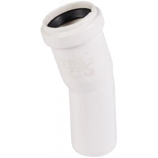 Отвод канализационный 50х15 град. белый