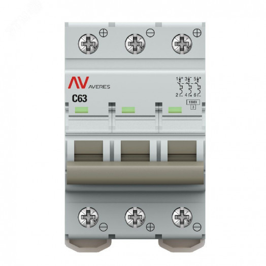 Выключатель автоматический AV-10 DC 3P 63A (C) 10kA AVERES