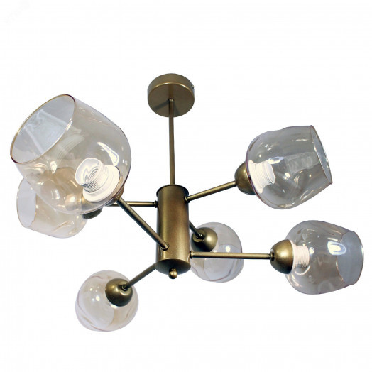 Светильник Адель 161 зол. (Плафон 8268) НПБ 01-6х60-125 Е27  потолочный