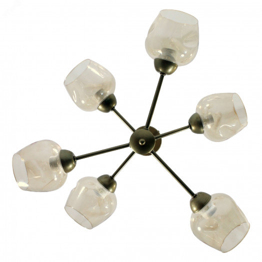 Светильник Адель 161 зол. (Плафон 8268) НПБ 01-6х60-125 Е27  потолочный