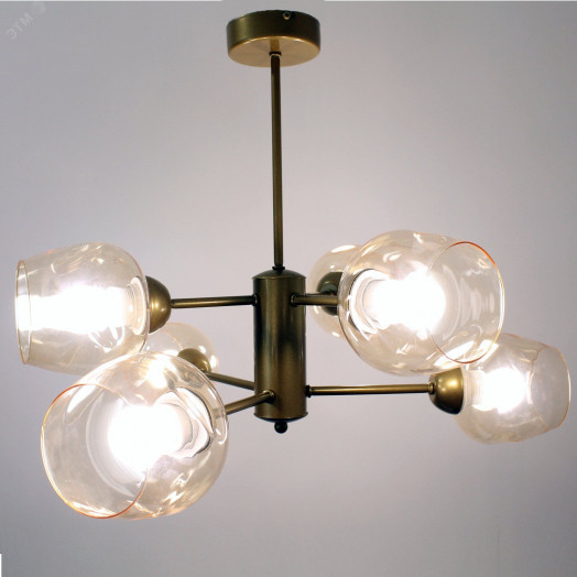 Светильник Адель 161 зол. (Плафон 8268) НПБ 01-6х60-125 Е27  потолочный