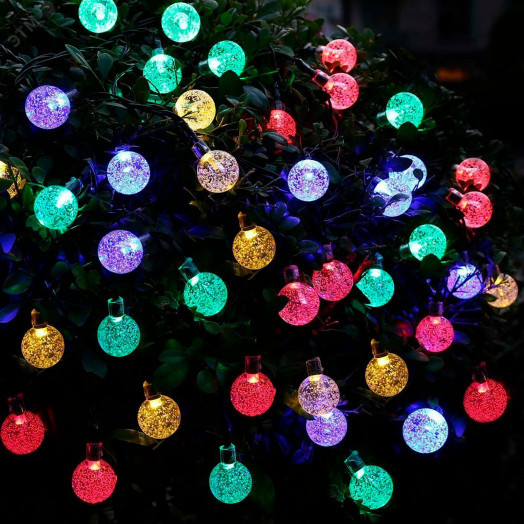 Гирлянда садовая на солнечной батарее 30 LED Шары мультицвет Solar Gauss