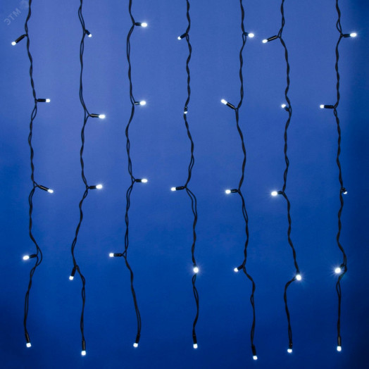 Занавес светодиодный с эффектом мерцания 3х2м ULD-C2030-240/TBK WHITE IP67 Соединяемый 240 светодиодов Белый свет Провод черный